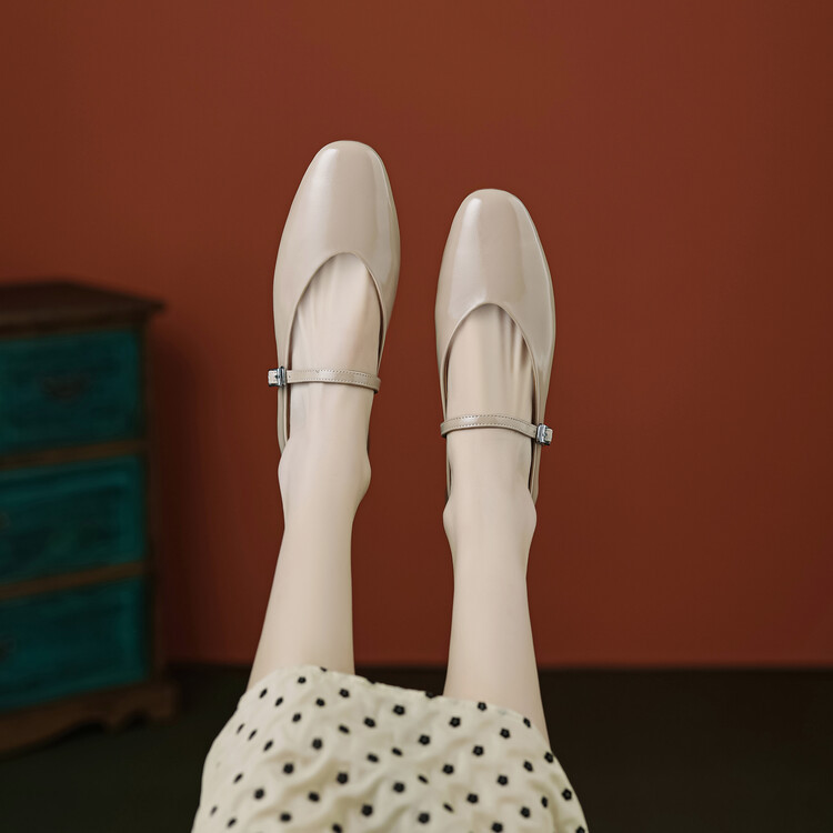 Women's Round Toe Shallow Mouth Flat Bottom Mary Jane Shoes foto 5