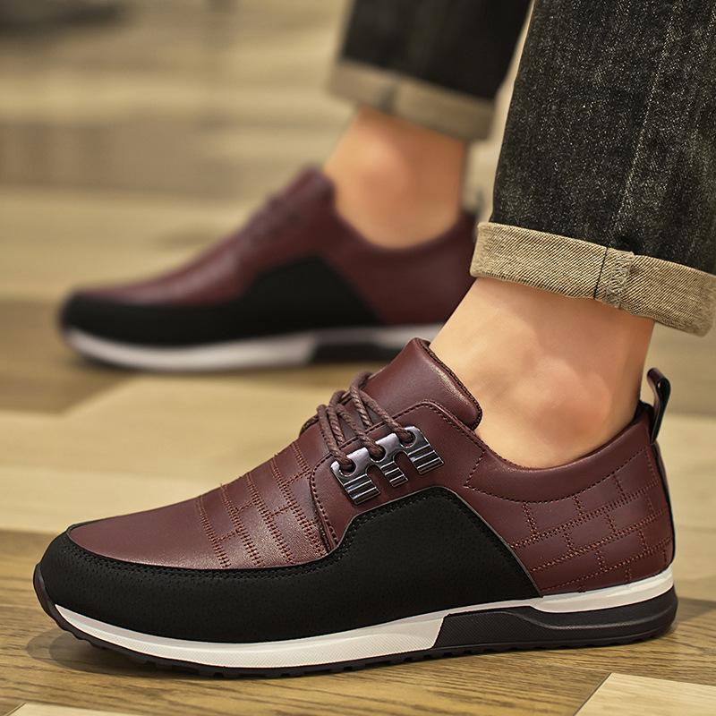 Spring New Trendy Shoes Casual Leather Shoes Men's Wear-resistant Non-slip foto 3