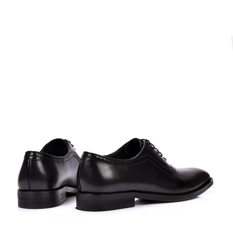 Spring And Autumn Men's Block Leather Shoes With British Pointed Toe foto 4