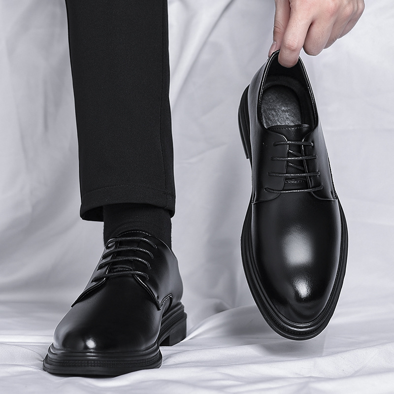 Business Formal Wear British Commuter Leather Black Leather Shoes foto 4
