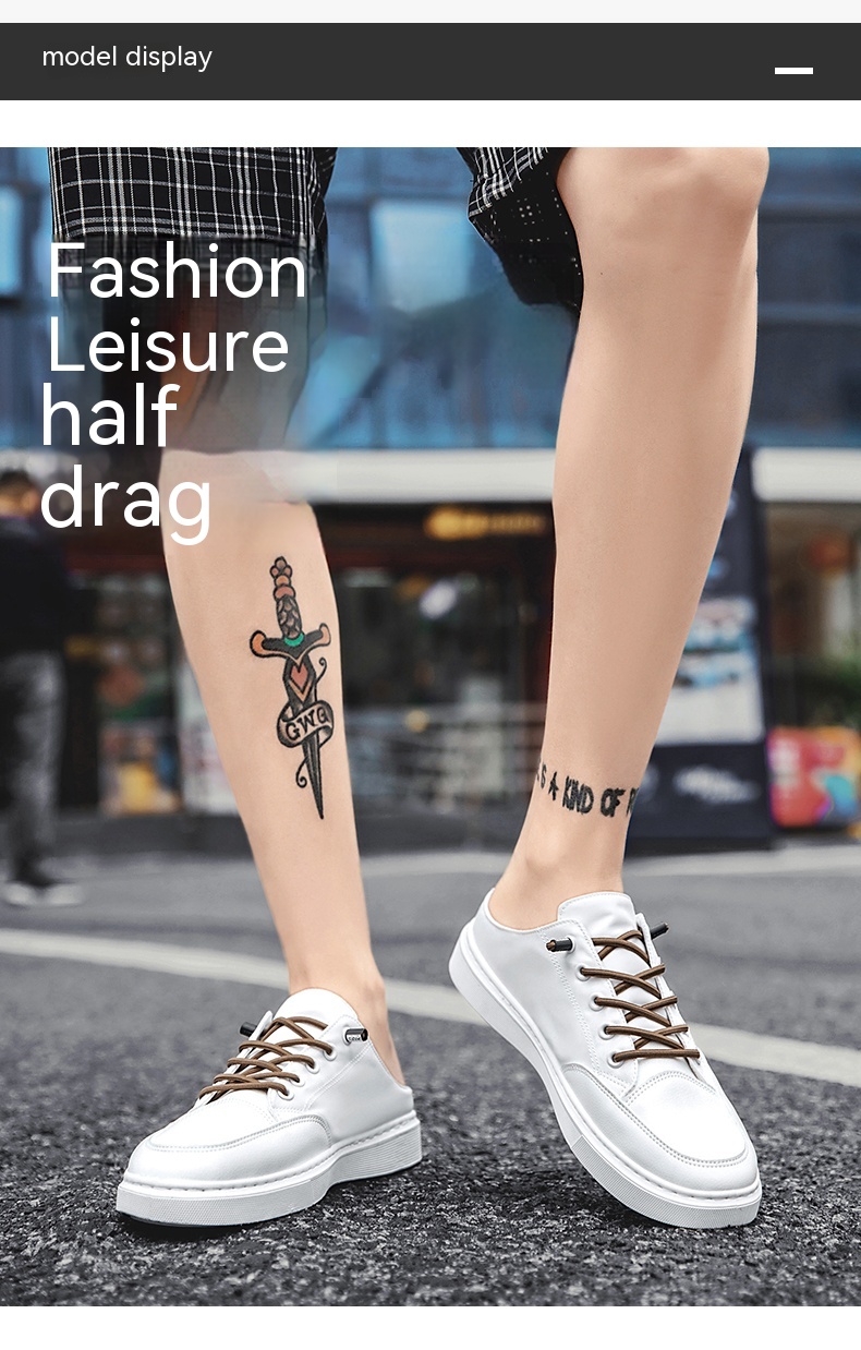 Men's Summer Wear Breathable Deodorant Slip-on Lofter Half Slippers Casual Sports Heel-free Fashion Shoes foto 3