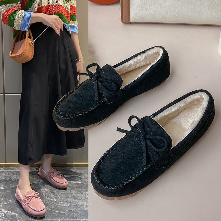 Plus-size Square-toe Chunky-soled Fleece-lined Stitched Shoes Snow Boots foto 2