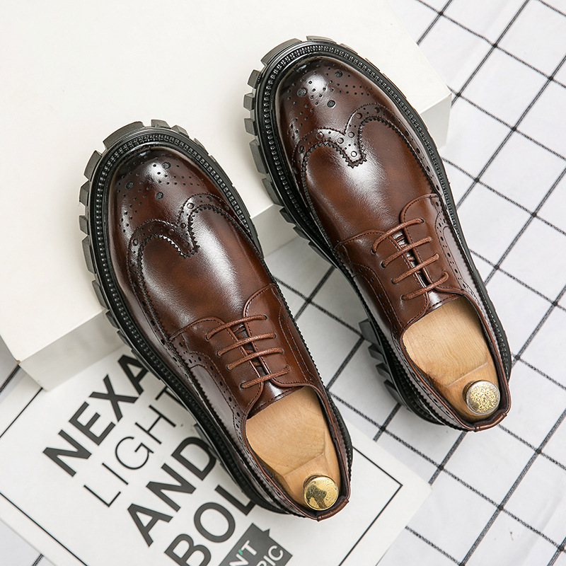 Fashion Business Brogue Leather Shoes Men foto 4