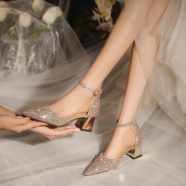 Two-way Strap High-heeled Shoes For Wedding Dresses foto 3
