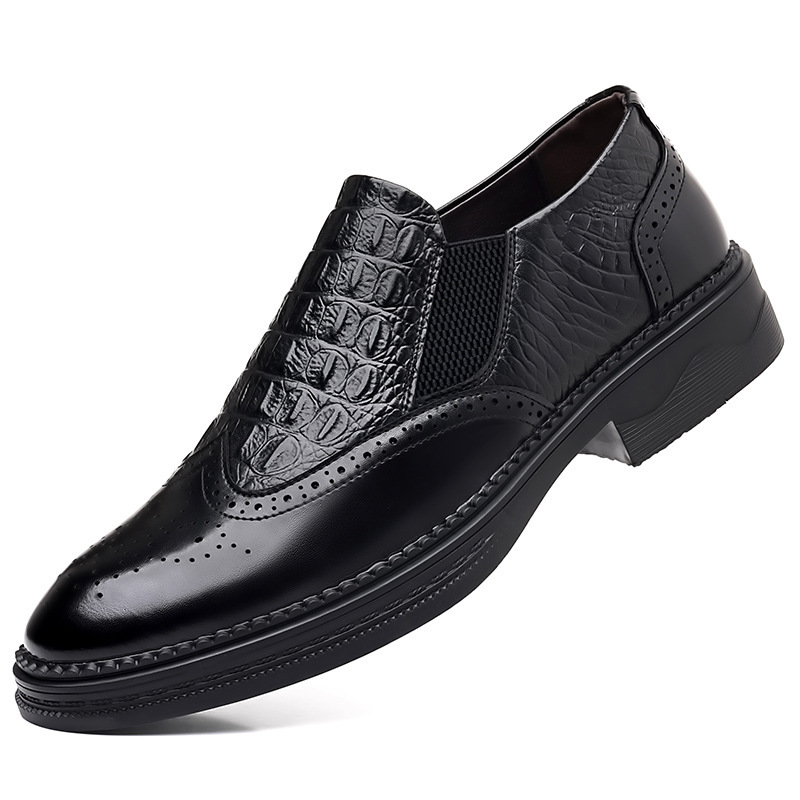 Mens Casual Dress Slip-on Leather Shoes foto 3