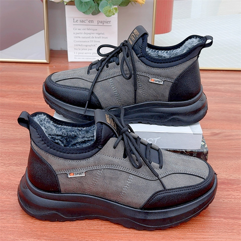 Winter Fleece Lined Padded Warm Keeping Men's Casual Sports Cotton Shoes foto 5