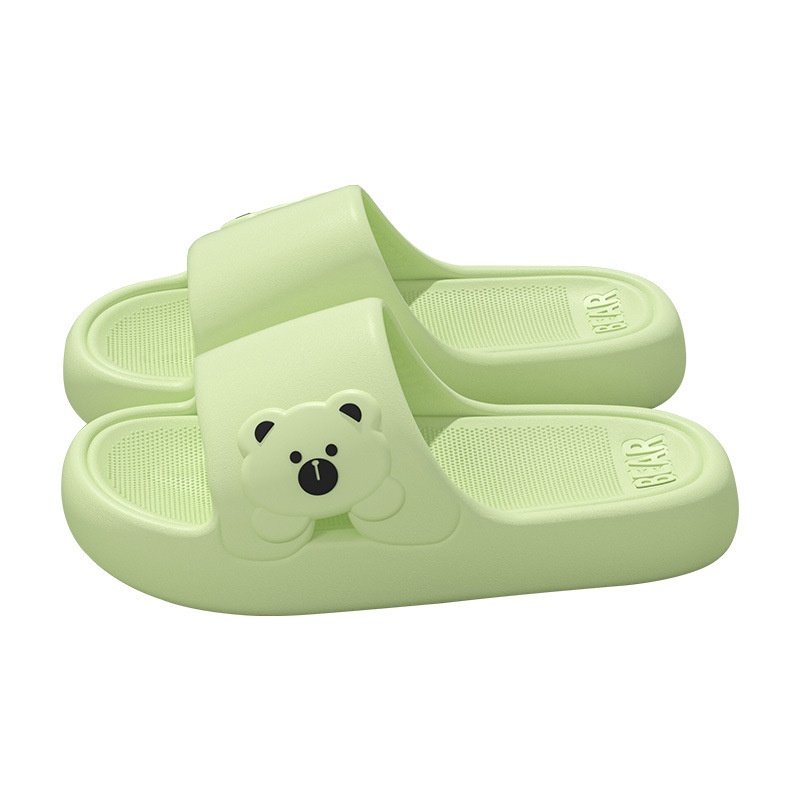 Cute Bear Home Slippers Summer Fashion Thick Bottom Non-slip Bathroom Slipper Women Men Couples Shoes foto 5
