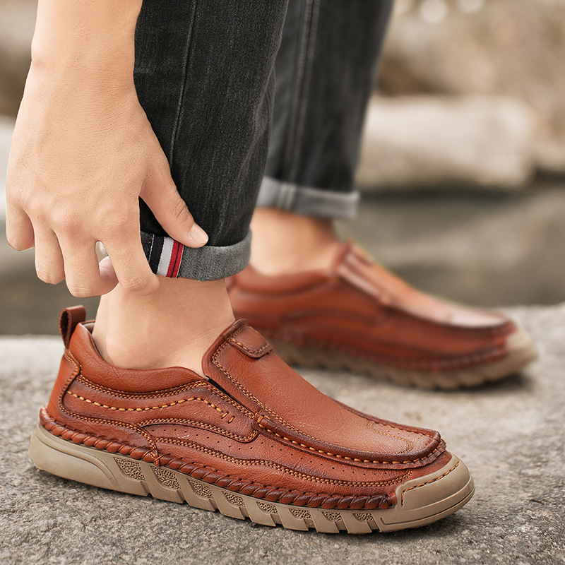 Autumn Leisure Slip-on Men's Leather Shoes foto 2
