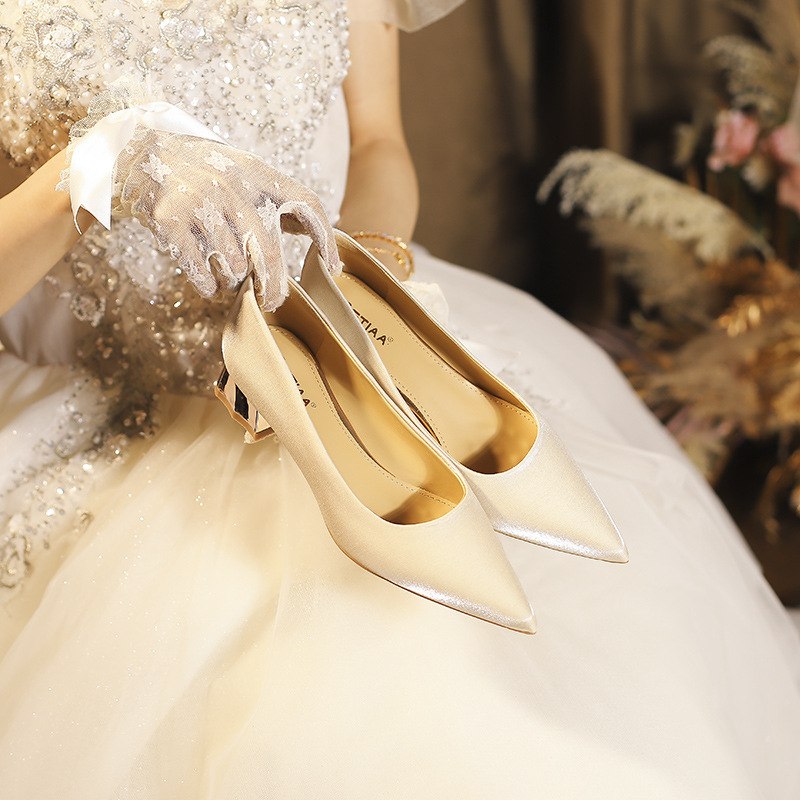 Apricot New Arrival Banquet Bridal Shoes foto 4