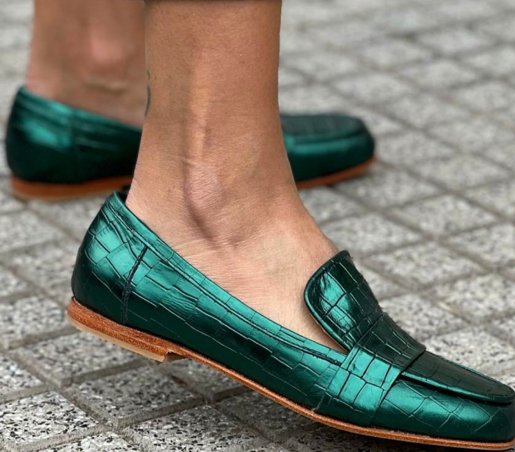 Stone Pattern Flat Tassel Round Toe Loafers foto 4