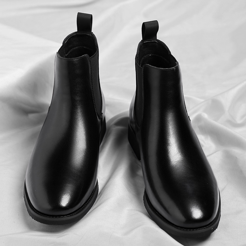British Retro Chelsea Men's Fleece-lined Leather Boots foto 2
