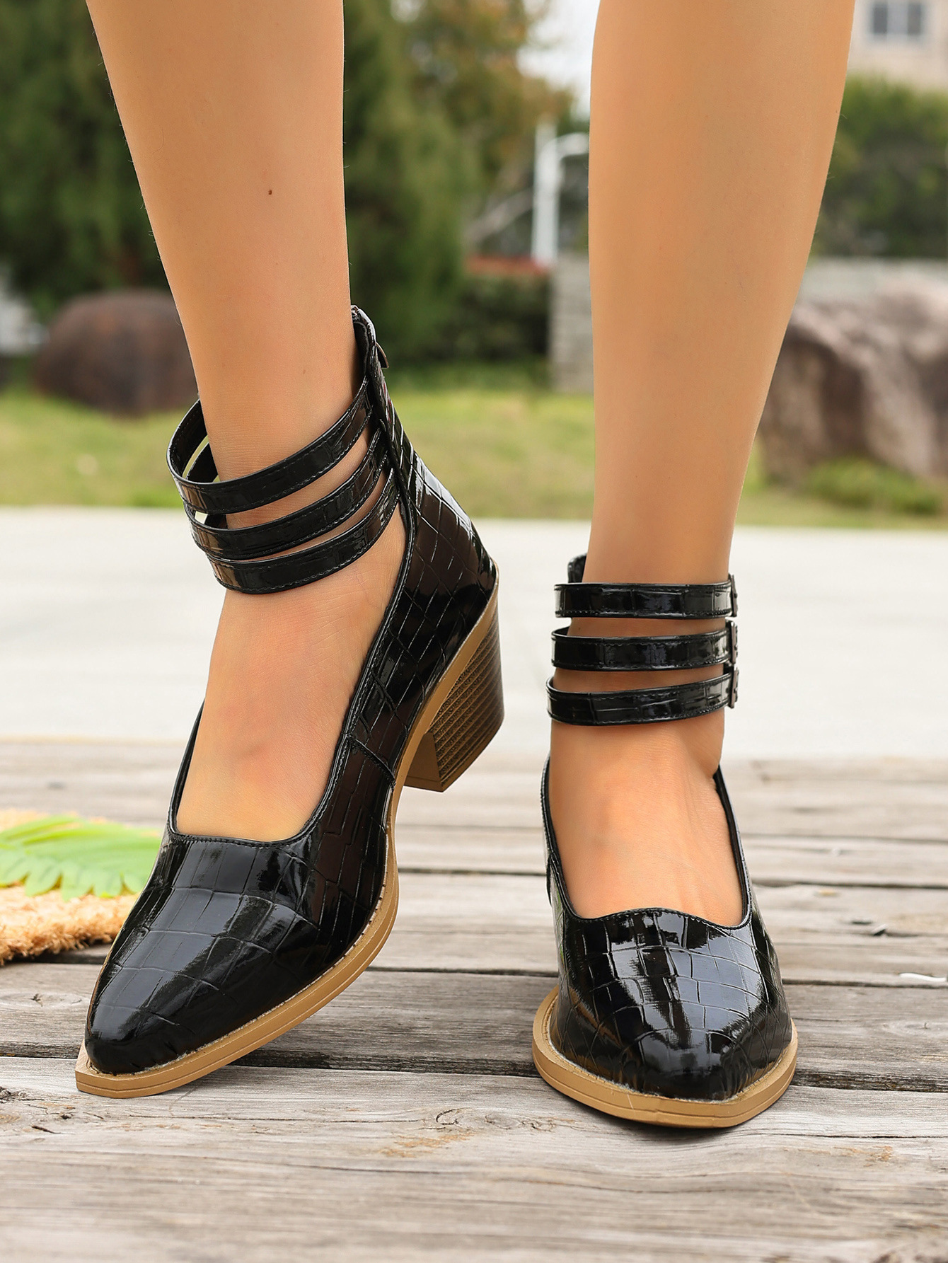 Women's Fashion Plus-Size Zipper High-Heel Pumps foto 5