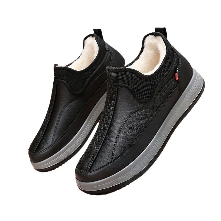 Winter Warm Fleece Snow Boots Round-toed Platform Ankle Boot Fashion Simple Non-slip Flat Cotton Shoes Men foto 5