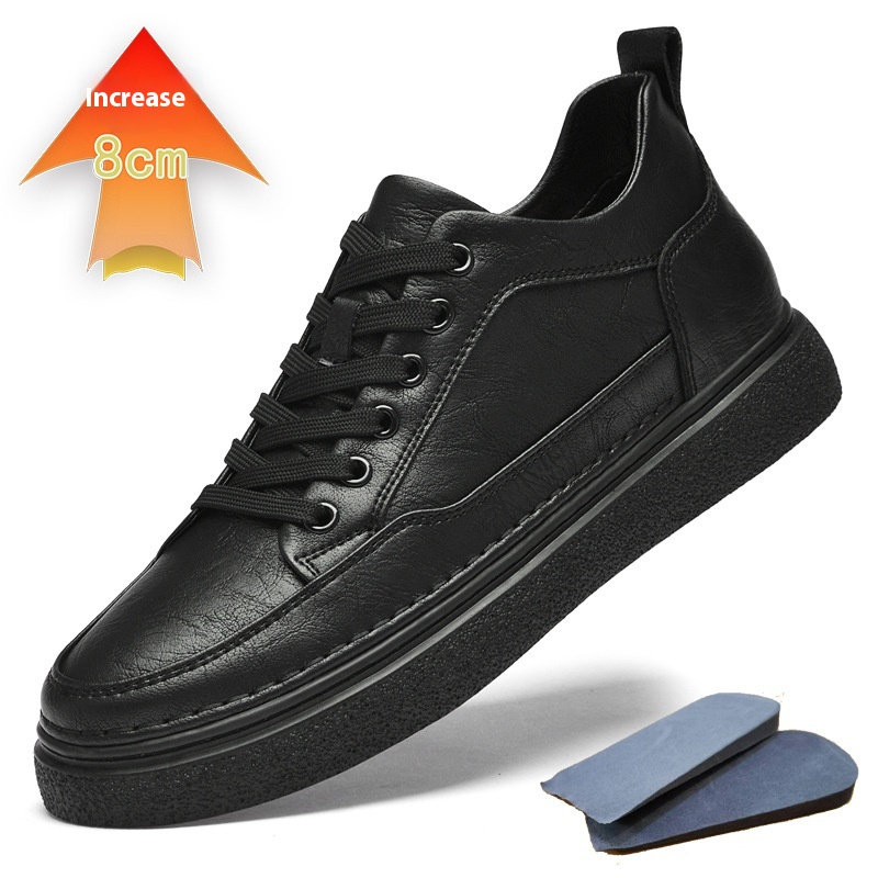 Autumn New Invisible Height Increasing Insole Men's Shoes 8cm Thick Bottom foto 2