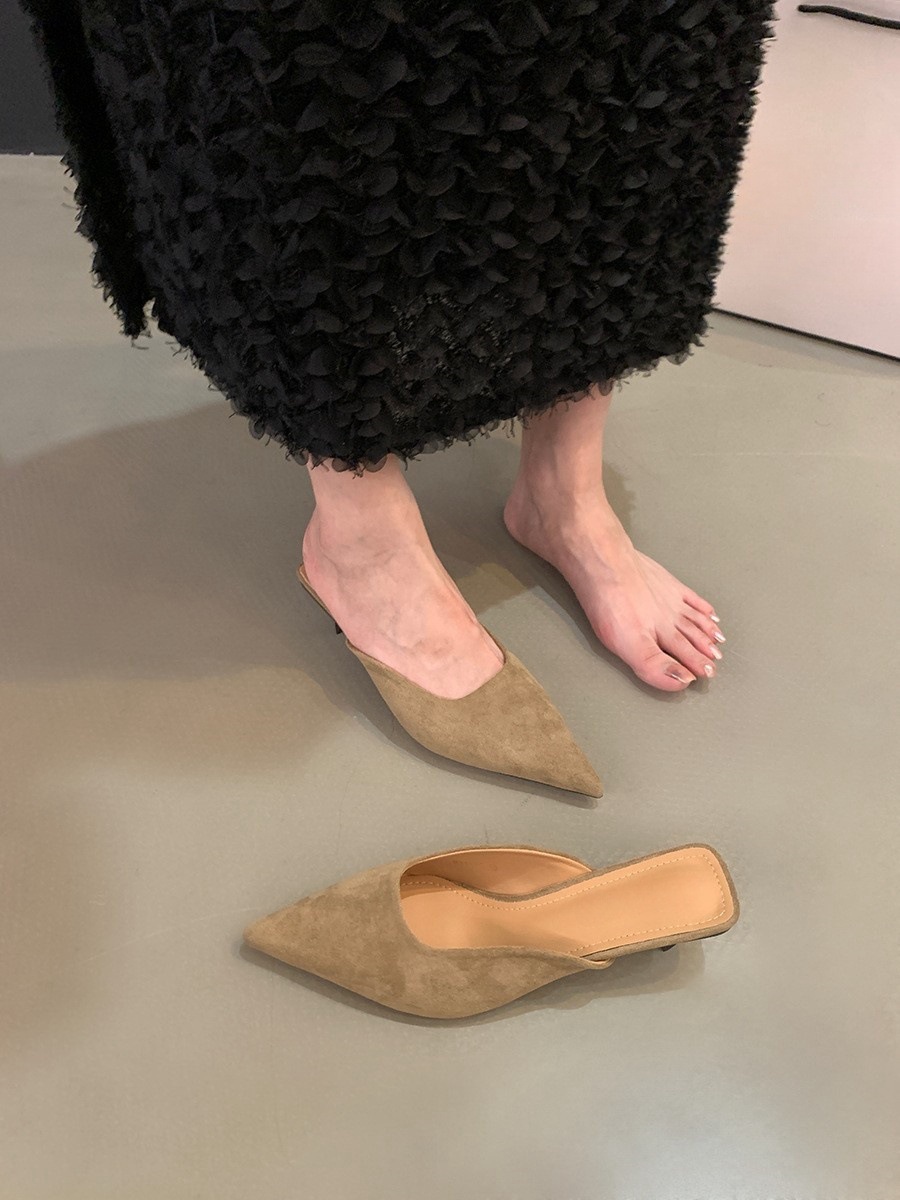 Women's Fashionable Elegant Pointed-Toe Half-Slide High Heels foto 2