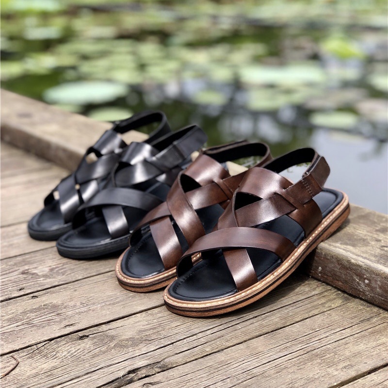 Summer Genuine Leather Casual Sandals Men foto 2