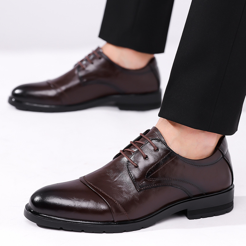 New Men's Business Formal Leather Shoes foto 5