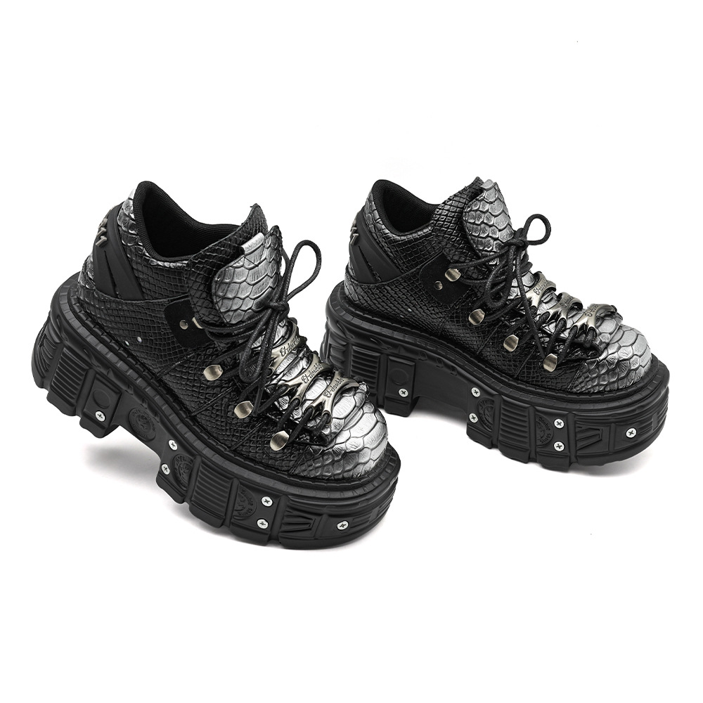 Chunky-sole Punk-style Platform Tank Boots For Women foto 5