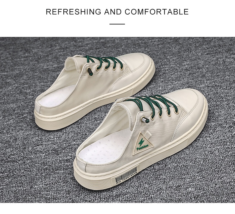 Men's Summer Wear Breathable Deodorant Slip-on Lofter Half Slippers Casual Sports Heel-free Fashion Shoes foto 5
