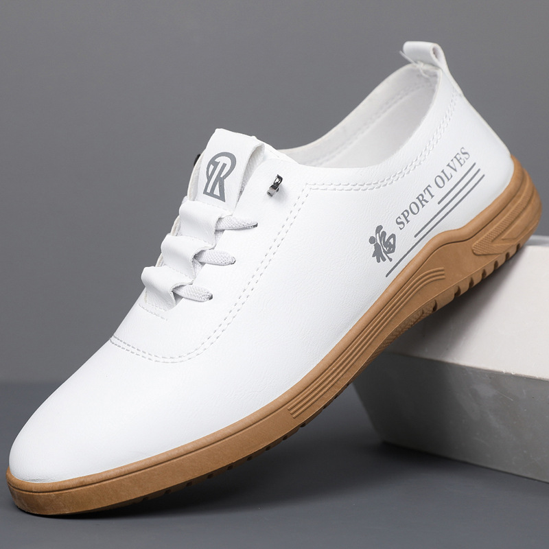 Men's Lace Up Casual Leather Shoes Fashion All-matching foto 2