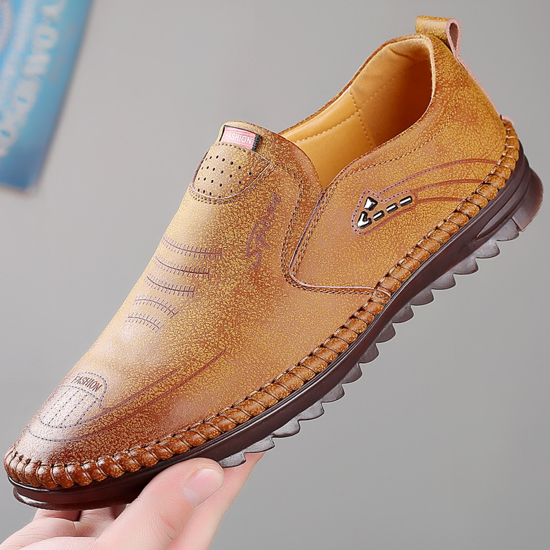 Men's Soft Leather Soft Bottom Casual Shoes foto 2