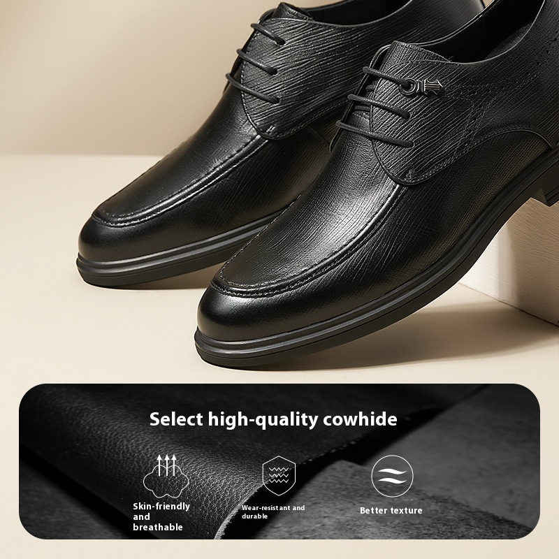 Increased By Fashion British Soft Leather Shoes Business Formal Wear Men foto 4