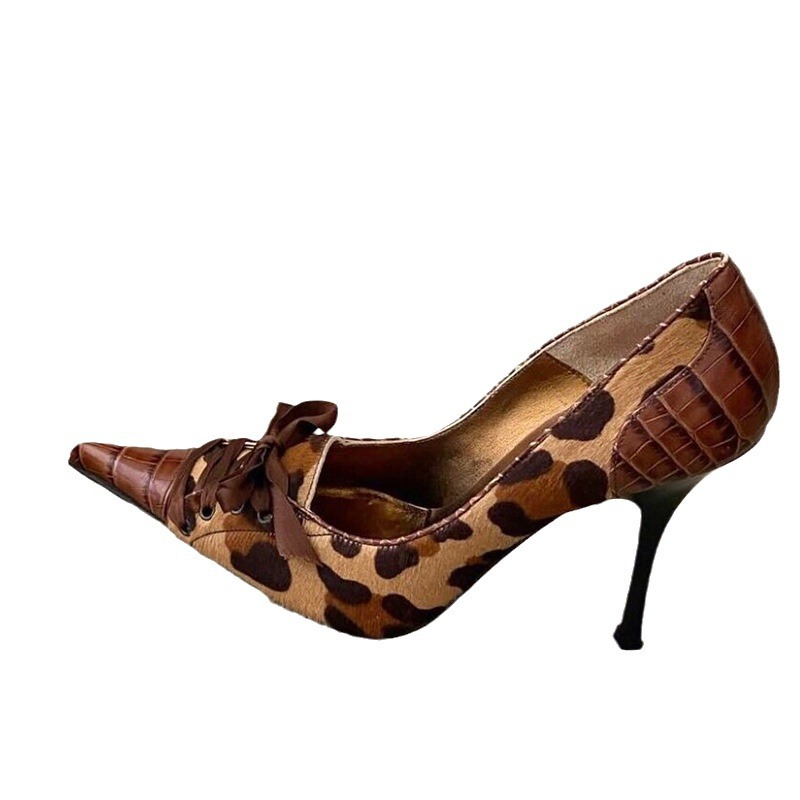 Pointed-toe Stiletto Heel Lace-up Womens Heels foto 2