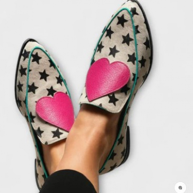 Spring And Autumn Leisure Low Heel Pointed-toe Plus Size Heart-shaped Five-pointed Star Women's Shoes foto 5