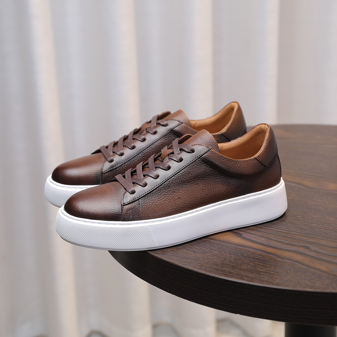 Top Layer Cowhide Men's Shoes Black Commute Leisure foto 5