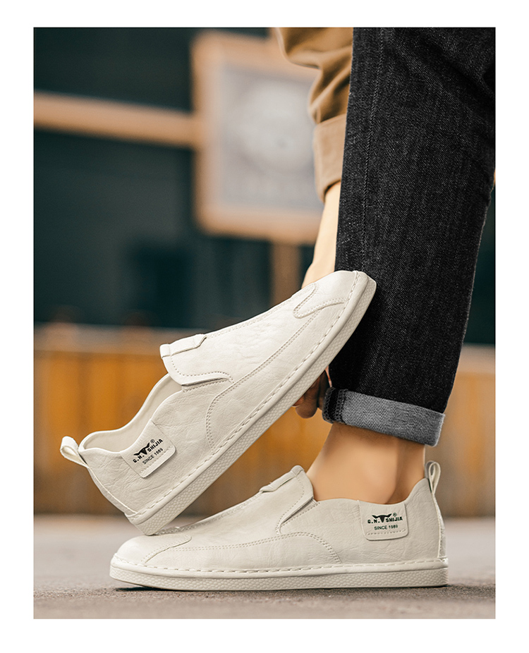 Soft Leather Soft Bottom Lightweight Men's Leather Casual Shoes foto 3