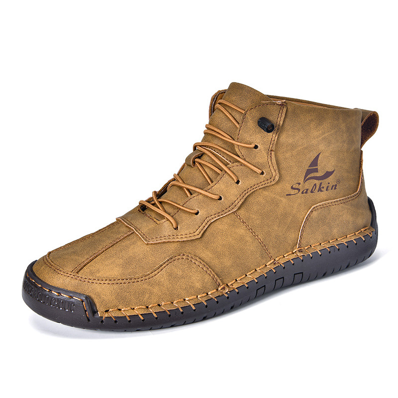 Leather Shoes High-top Retro Casual Boots foto 2