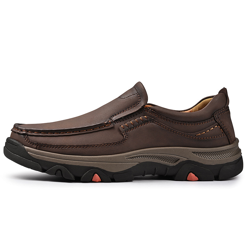 Mens Large-size Slip-on Lightweight Casual Leather Shoes foto 3