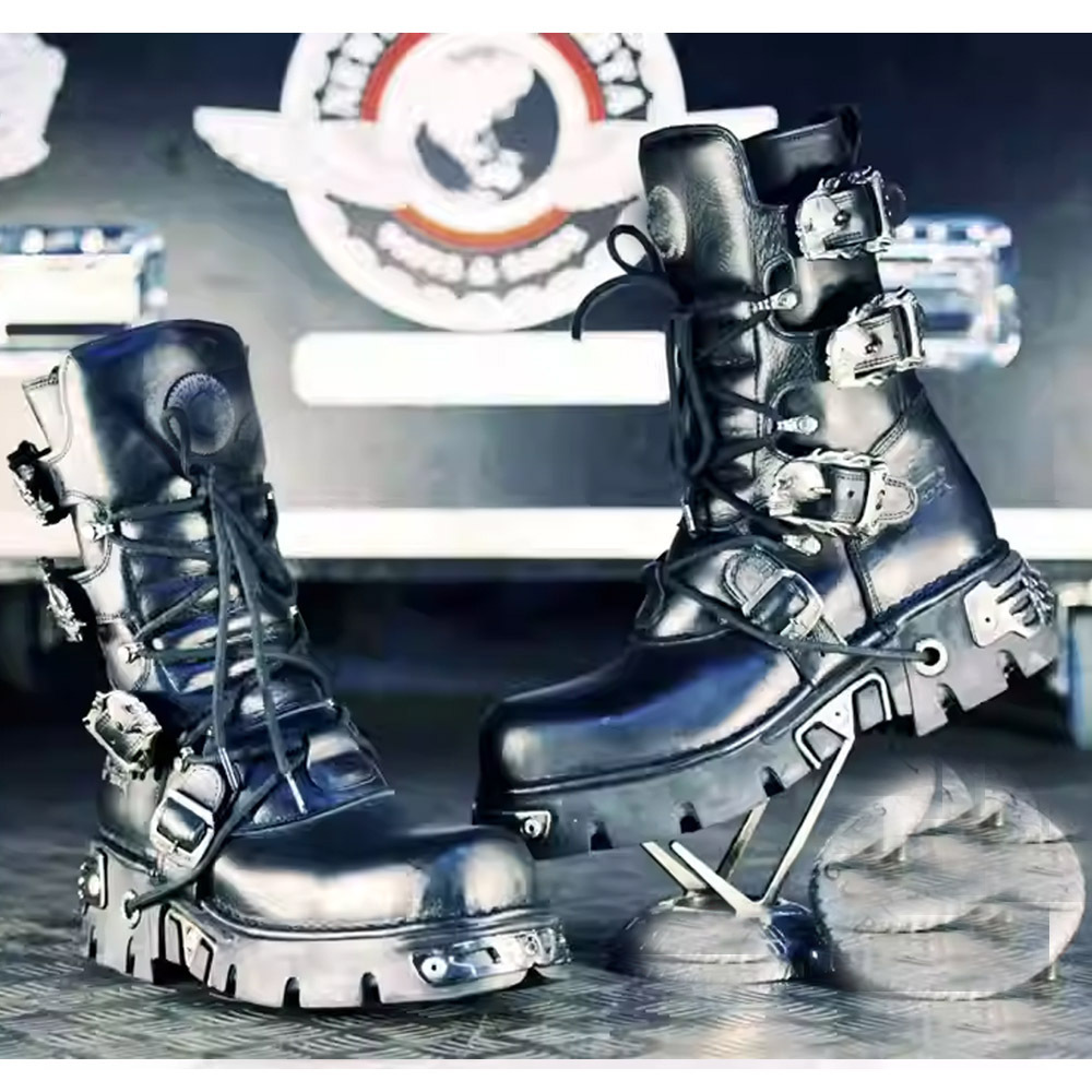 Handmade Thick-Soled Elevator Boots In Genuine Leather Featuring foto 5