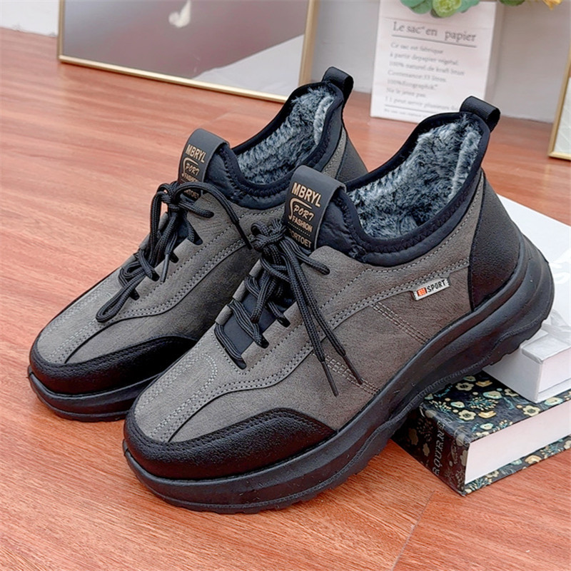 Winter Fleece Lined Padded Warm Keeping Men's Casual Sports Cotton Shoes foto 2