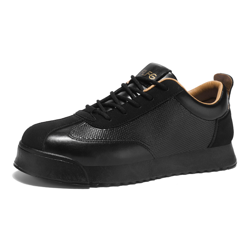 Black Work Casual Leather Shoes Low-cut foto 2