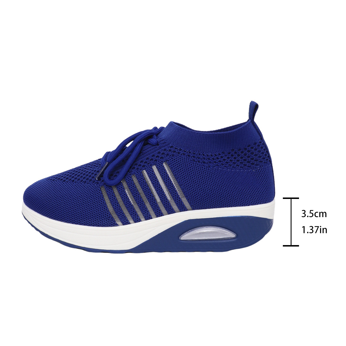 Spring And Autumn New Lace-up Slip-on Wedge Flying Woven Sports Shoes Women foto 5