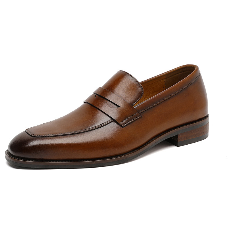Men's Leather Shoes Business First Layer Cowhide Lazy foto 5