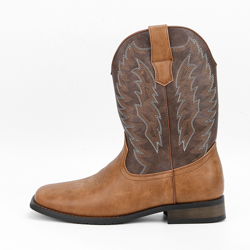 Western Denim Square Toe Motorcycle Men's Boots foto 3