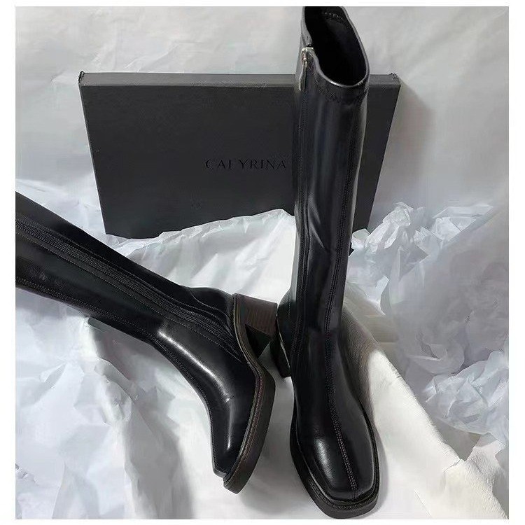 Chunky-Heeled Fashionable Square-Toe Over-the-Knee Boots foto 2