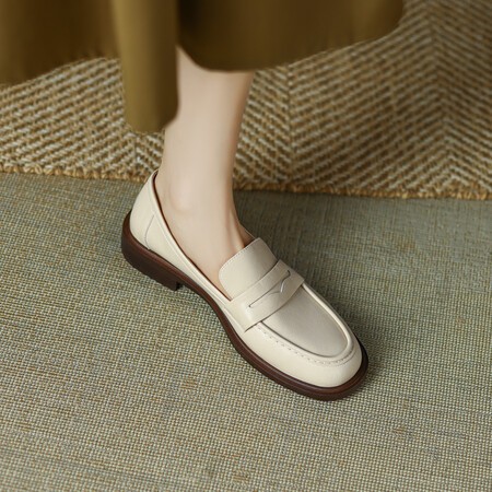 British-style Vintage Women's Heeled Leather Shoes foto 3