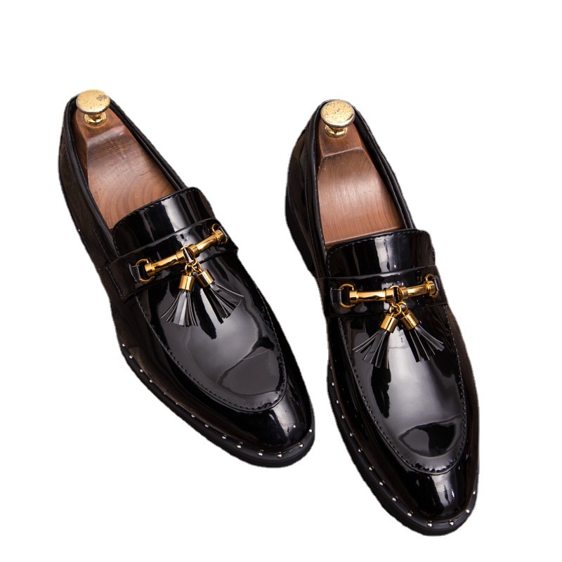 Men's British Pointed Leather Shoes Korean Style foto 2