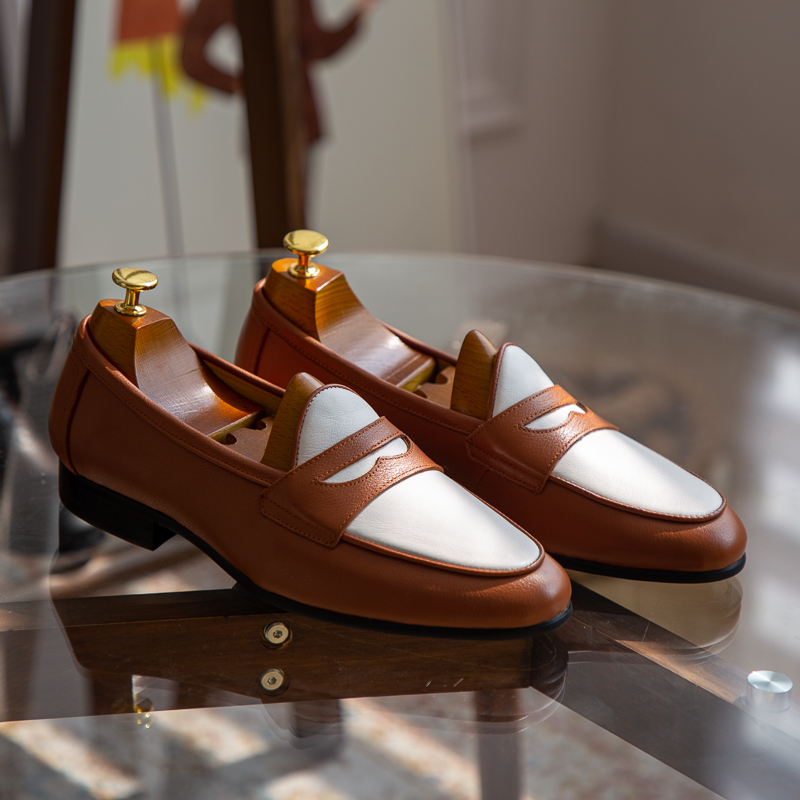 Men's Champagne Trendy Casual Leather Shoes foto 5
