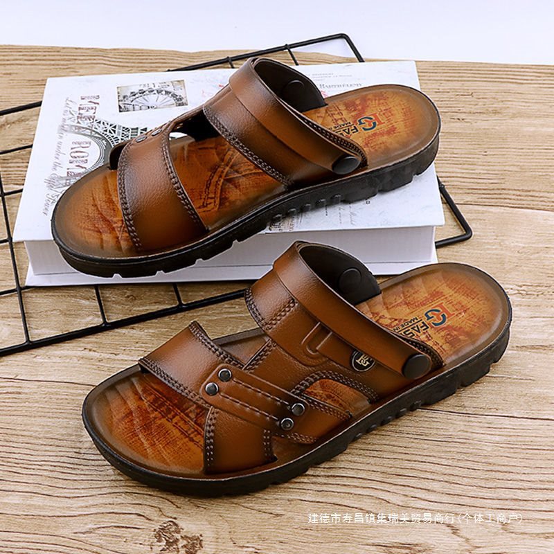 Korean Style Beach Fashion Breathable Oil Injection Men's Sandals foto 3