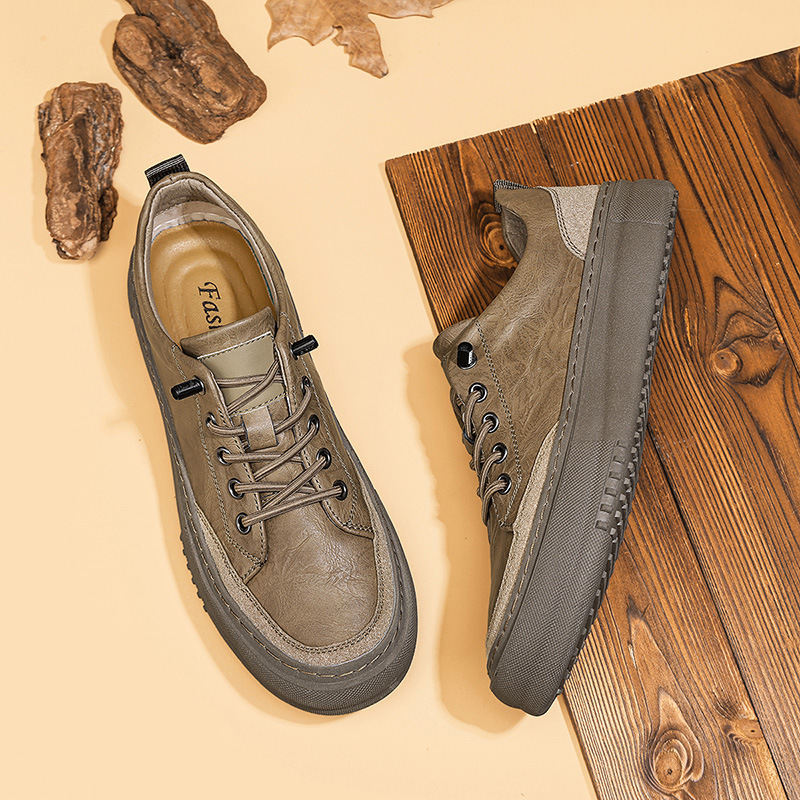 British Round Toe Men's Leather Shoes Men foto 2