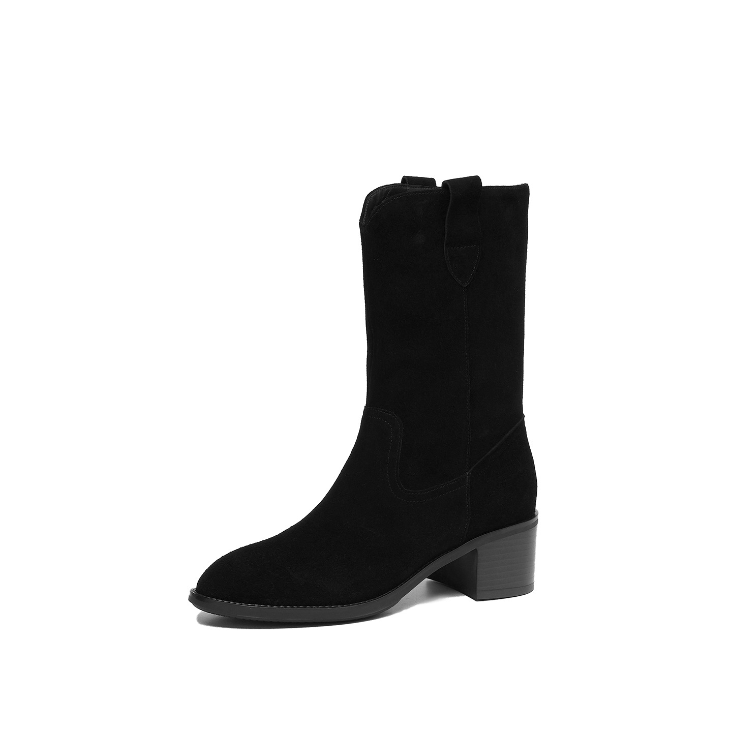 Womens Autumnwinter Brown Cowhide Boots With A Chunky Heel And A Matte Finish foto 2