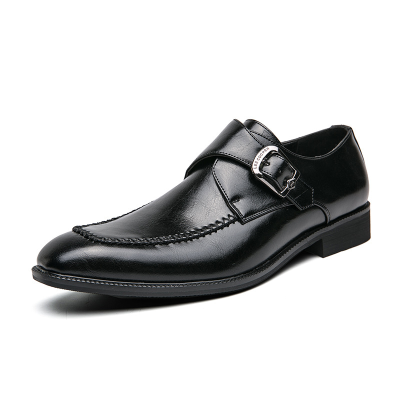 Spring And Autumn Fashion Square Buckle Low-cut Dress Leather Shoes foto 4