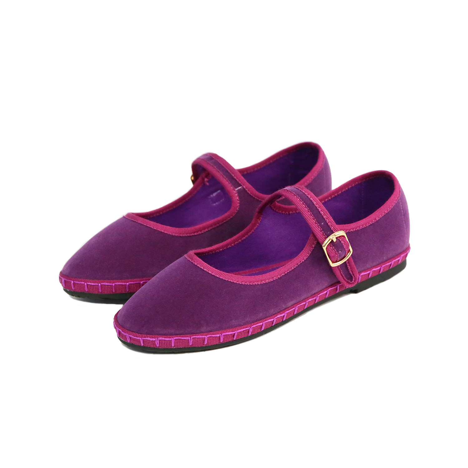 Retro Velvet Strap Mary Jane Shoes For Women foto 4
