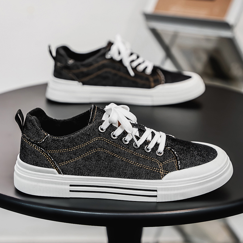 Men's Korean-style Fashion Plus Size Low-top Casual Denim All-matching Sneakers foto 2
