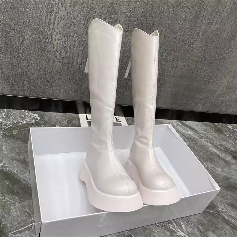 Womens Stylish Chunky-soled Slimming Over-the-knee Boots foto 2
