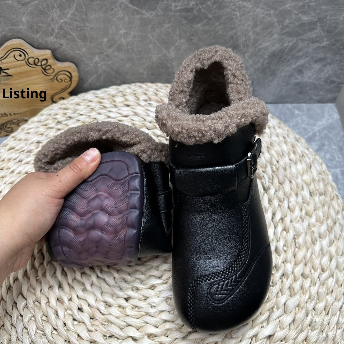 Winter Soft Leather Ankle Boots Women foto 5